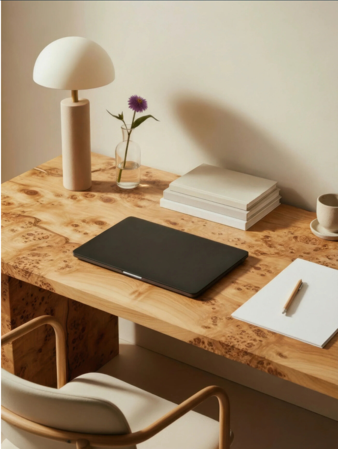 Desk with books and planning materials